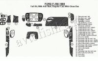 Декоративные накладки салона Ford F-150 1999-1999 с подлокотником с перчаточный ящик, 26 элементов.